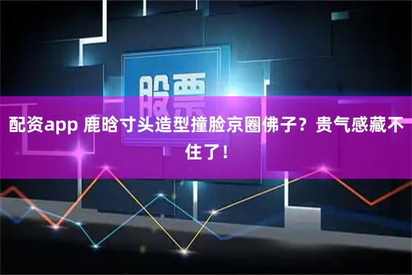 配资app 鹿晗寸头造型撞脸京圈佛子？贵气感藏不住了！